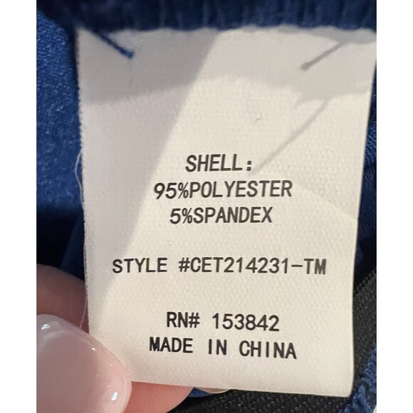 Melloday Royal Blue Short Sleeve Elastic Waist V-neck Blouse Size Medium - Picture 5 of 6